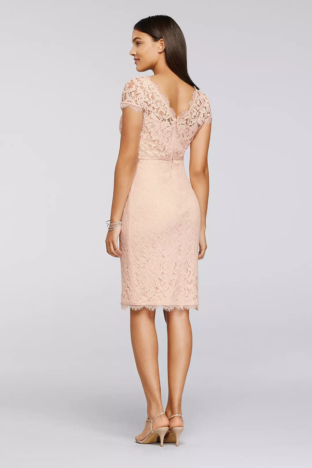 Two-Piece Lace Dress with Short Sleeves Image 2