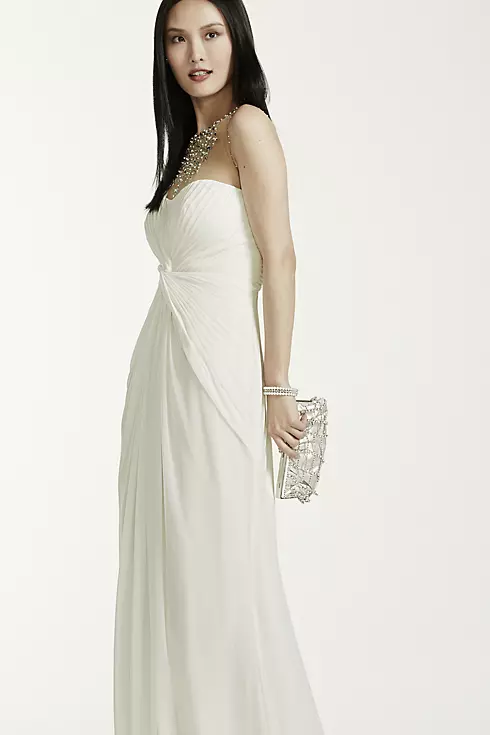 Long Mesh Dress with Illusion Beaded Neckline Image 6