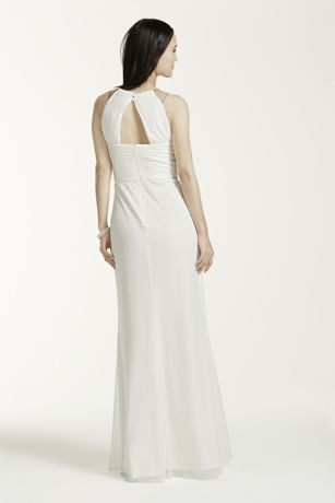 david's bridal long illusion mesh