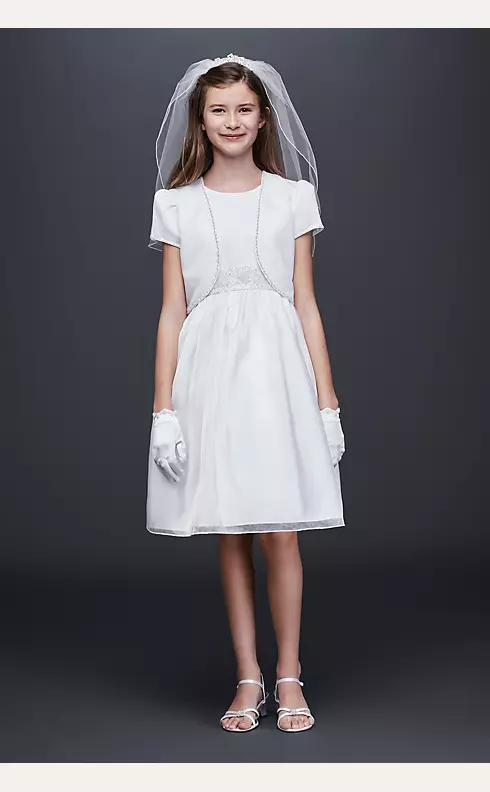 As-Is Satin and Organza Communion Dress and Jacket Image 1