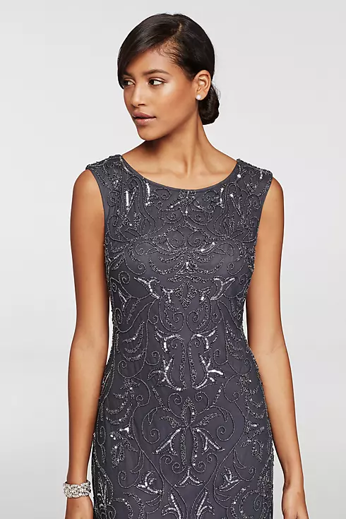 Long Sequined Dress with Godets Image 3