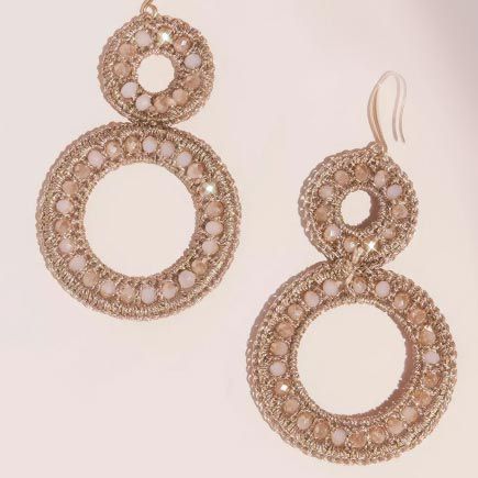 closeup of circular earrings