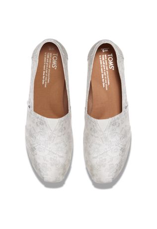 TOMS Metallic Floral Jacquard Classic Slip-On Shoe | David's Bridal