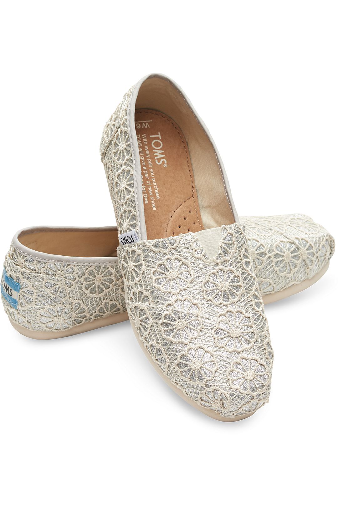 gevechten lancering gevoeligheid TOMS Crochet Glitter Classic Slip-On Shoes | David's Bridal