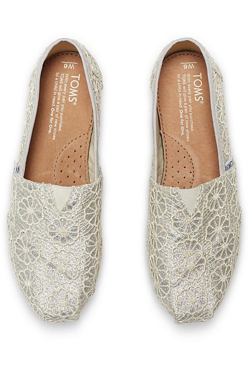 TOMS Glitter Classic Slip-On Shoes Bridal