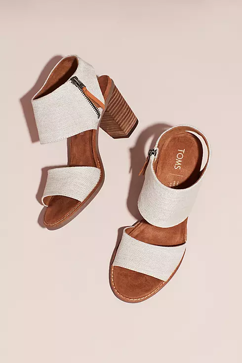 TOMS Canvas Sandals with Zipper and Block Heel Image 3