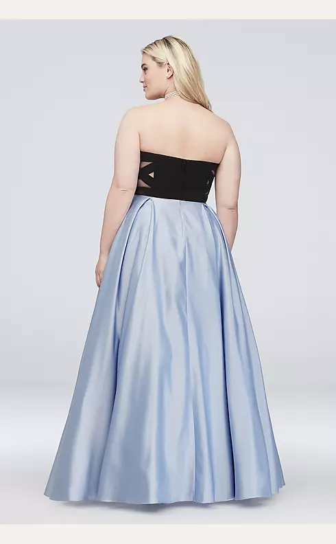 Satin and Jersey Ball Gown with Side Cutouts Image 2