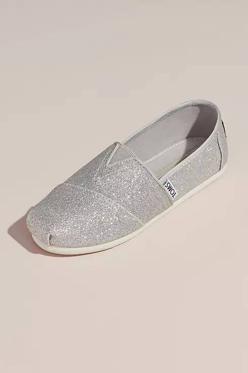 TOMS Girls Glitter Classic Slip-On Shoes Image 1