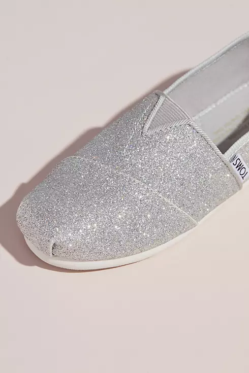 TOMS Girls Glitter Classic Slip-On Shoes Image 3