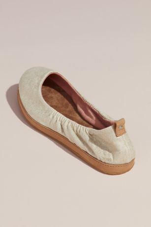 white canvas ballet flats