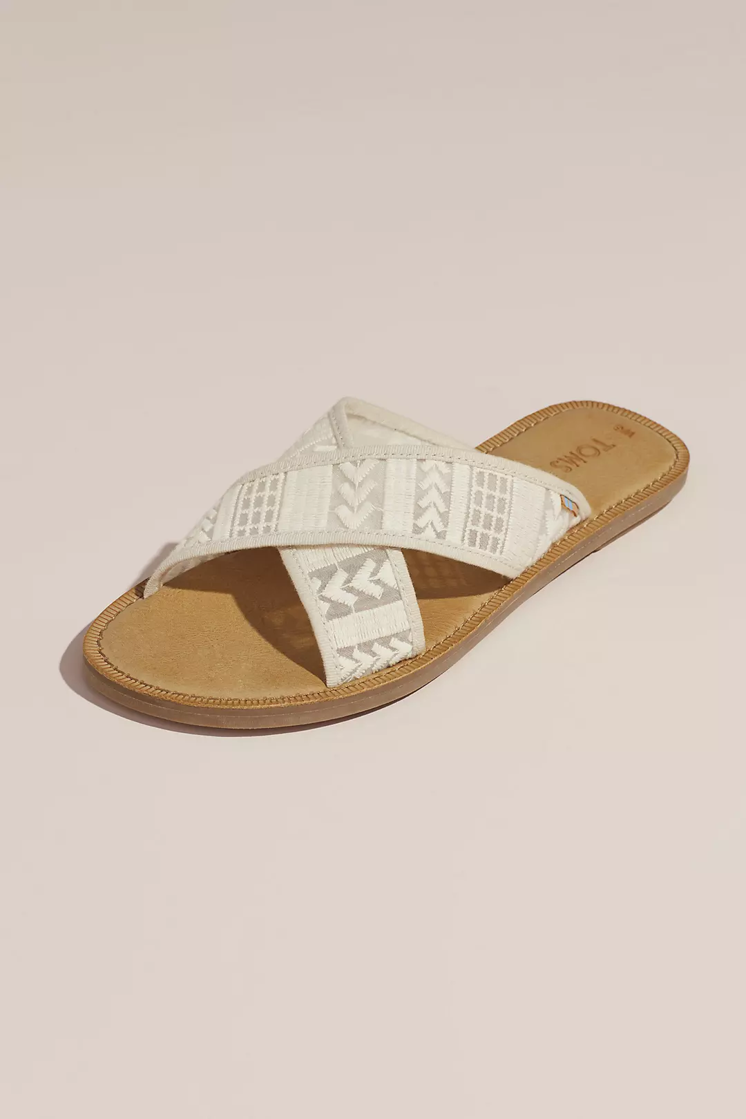 TOMS Embroidered Arrow Crisscross Slip-On Sandals Image