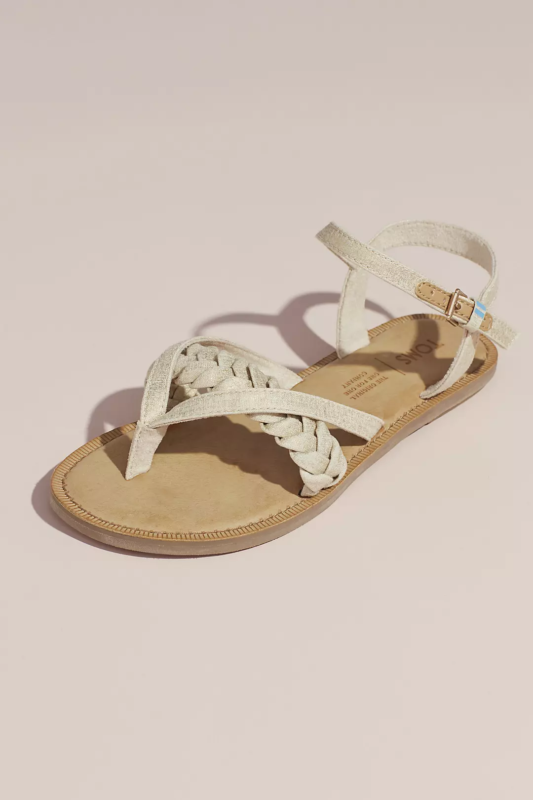 TOMS Braided Metallic Strappy Flat Sandals Image