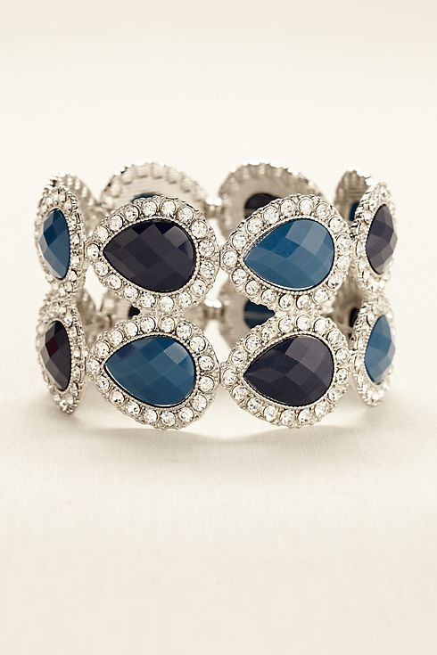 Two Row Gemstone and Crystal Bracelet Image 1