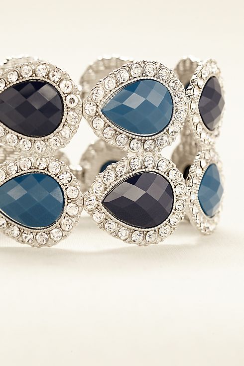 Two Row Gemstone and Crystal Bracelet Image 2