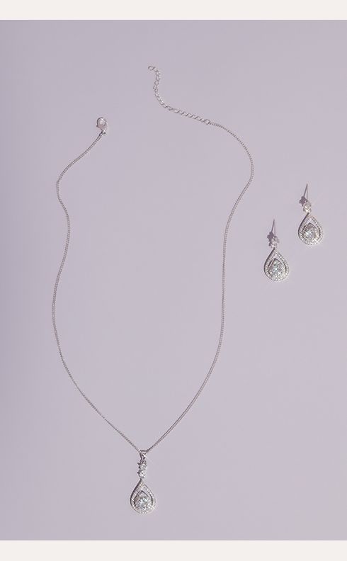 Exclusive Pink Teardrop American Diamond Silver Necklace | Mint Green AD  stone necklace & Earring set | Indian Wedding jewelry |Gift for Her