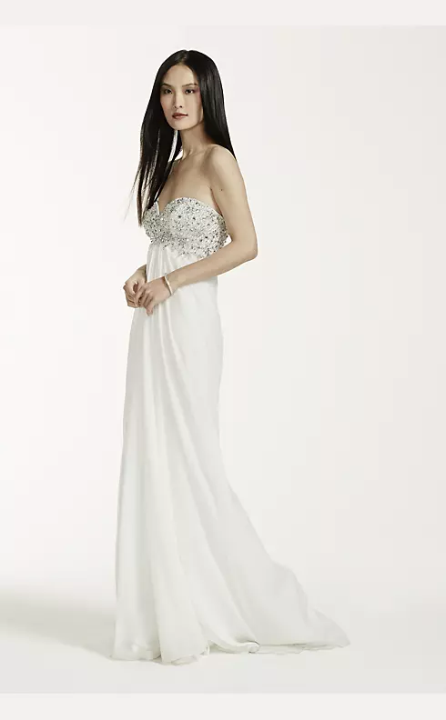 Long Chiffon Gown with Beaded Bust Image 3