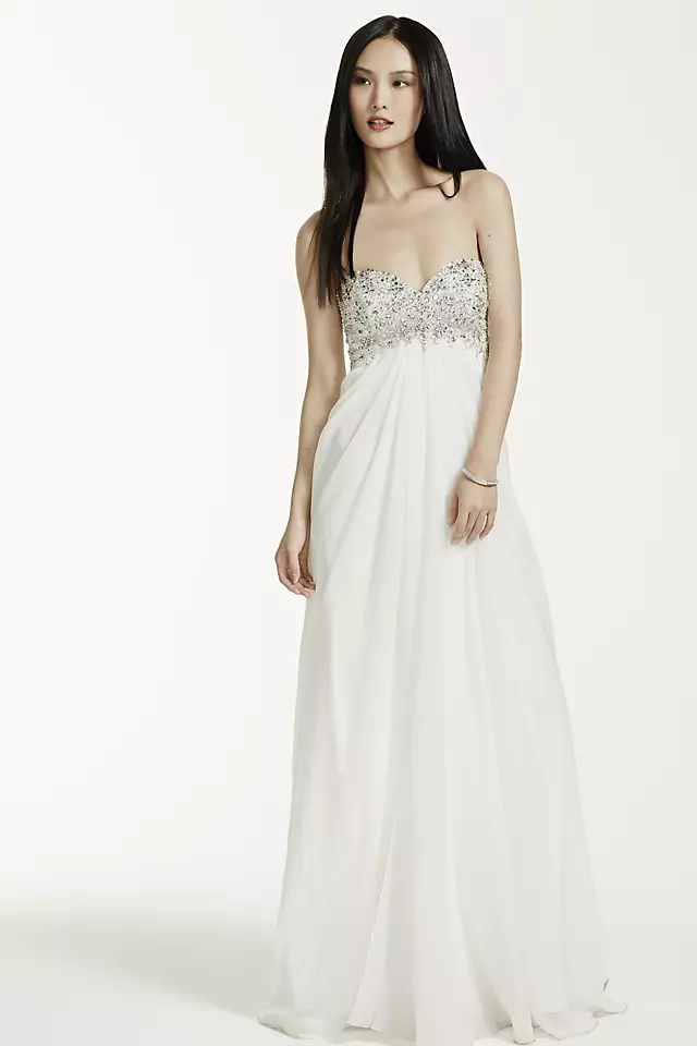 Long Chiffon Gown with Beaded Bust Image