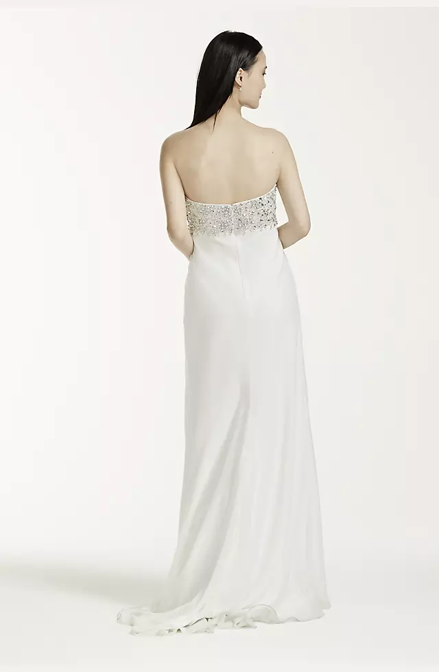 Long Chiffon Gown with Beaded Bust Image 2