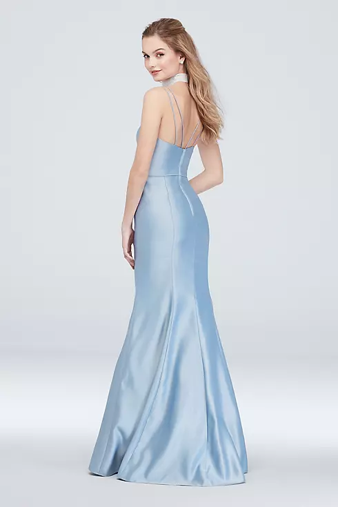 Strappy Satin Mermaid Gown with Crystal Pockets Image 2
