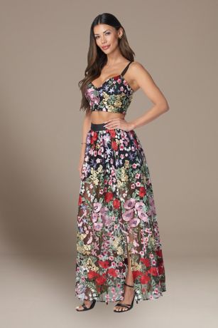 Floral Embroidered Two-Piece A-Line Dress | David's Bridal