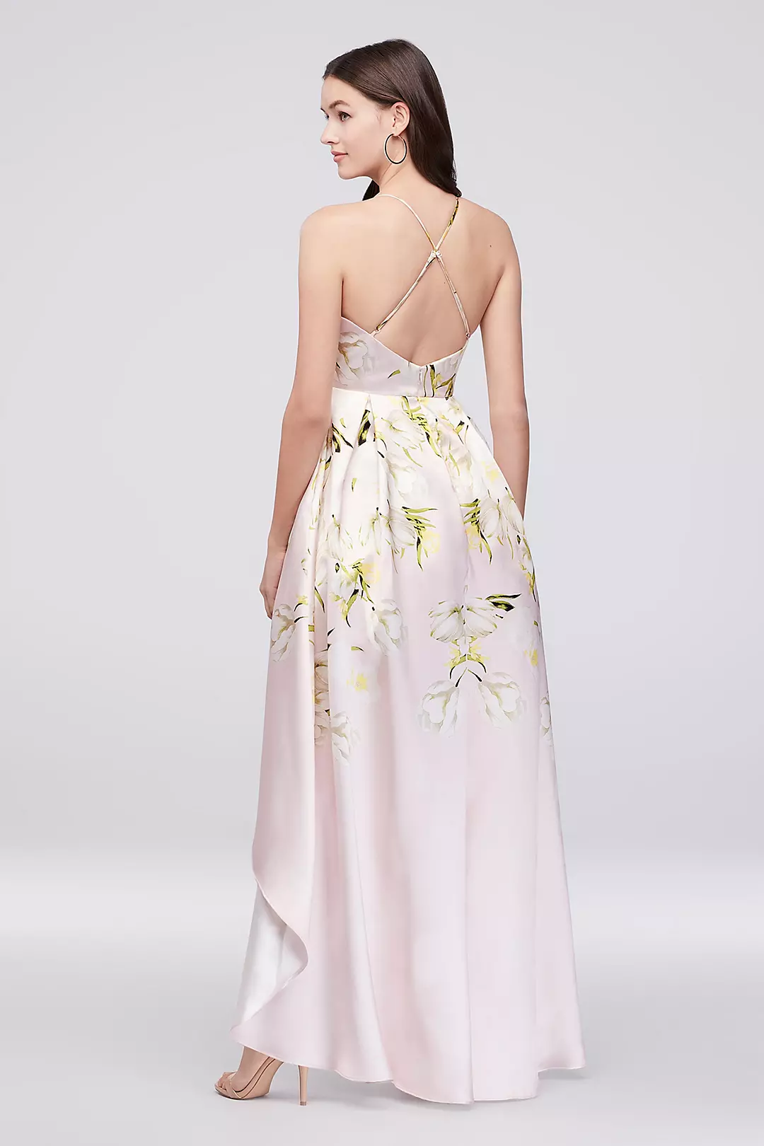 Floral Mikado Crossback High-Low Ball Gown Image 2