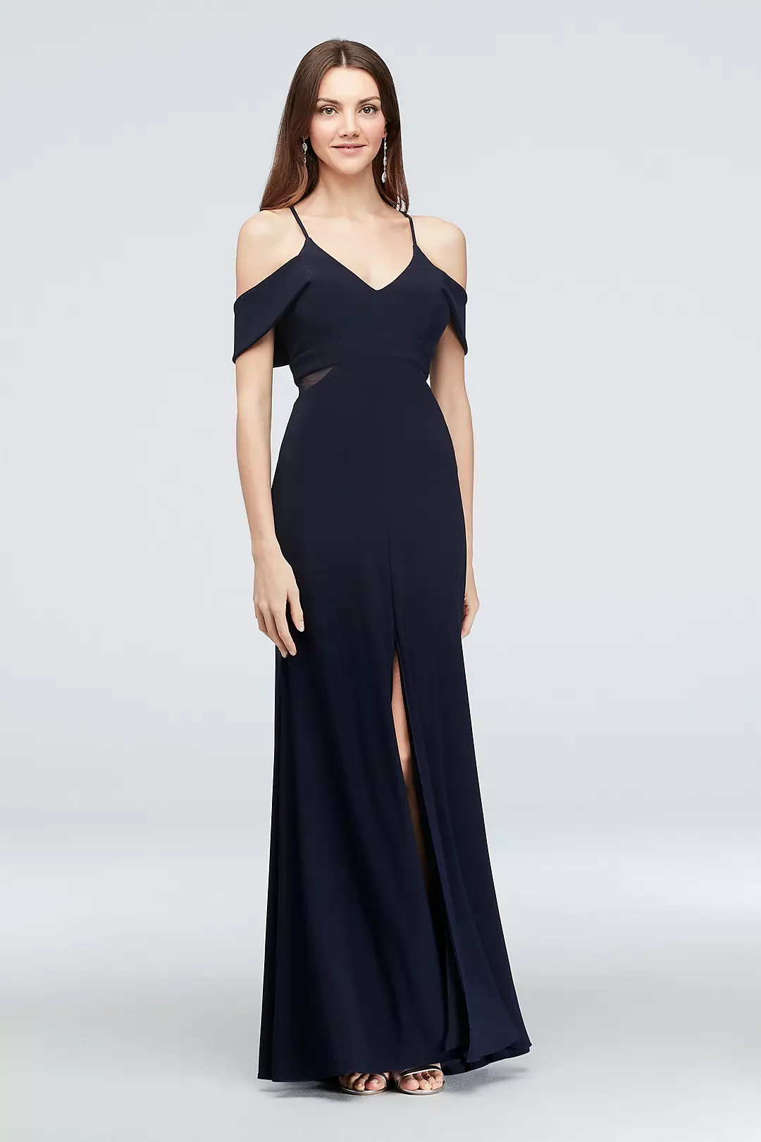 Cold Shoulder Jersey Gown with Illusion Sides Image