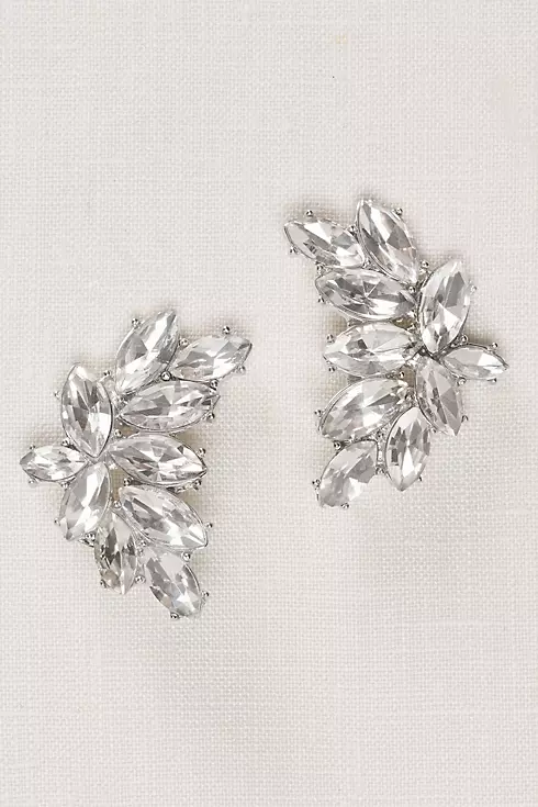 Curved Crystal Statement Stud Earrings Image 1