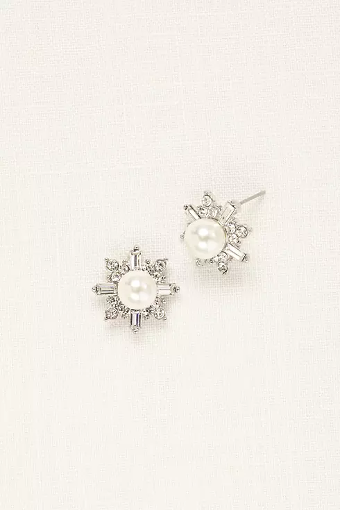 Pearl and Crystal Starburst Earrings Image 2