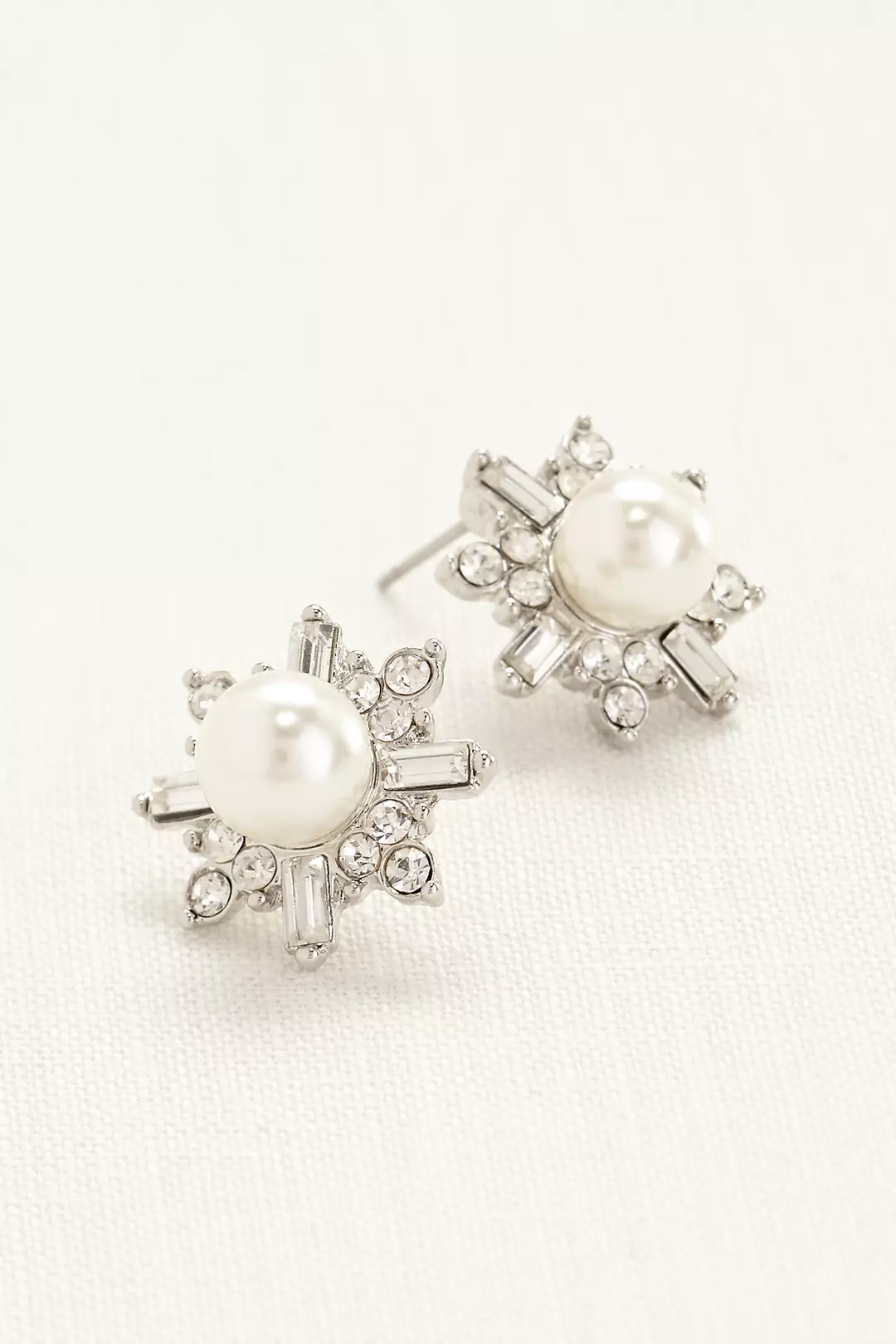 Pearl and Crystal Starburst Earrings Image