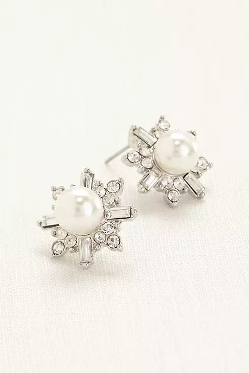 Pearl and Crystal Starburst Earrings Image 1