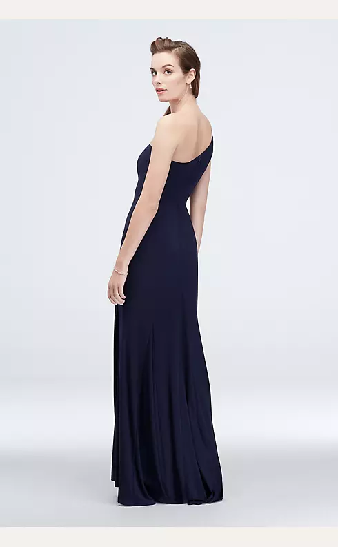 One-Shoulder Jersey Sheath Dress with Cutouts Image 2