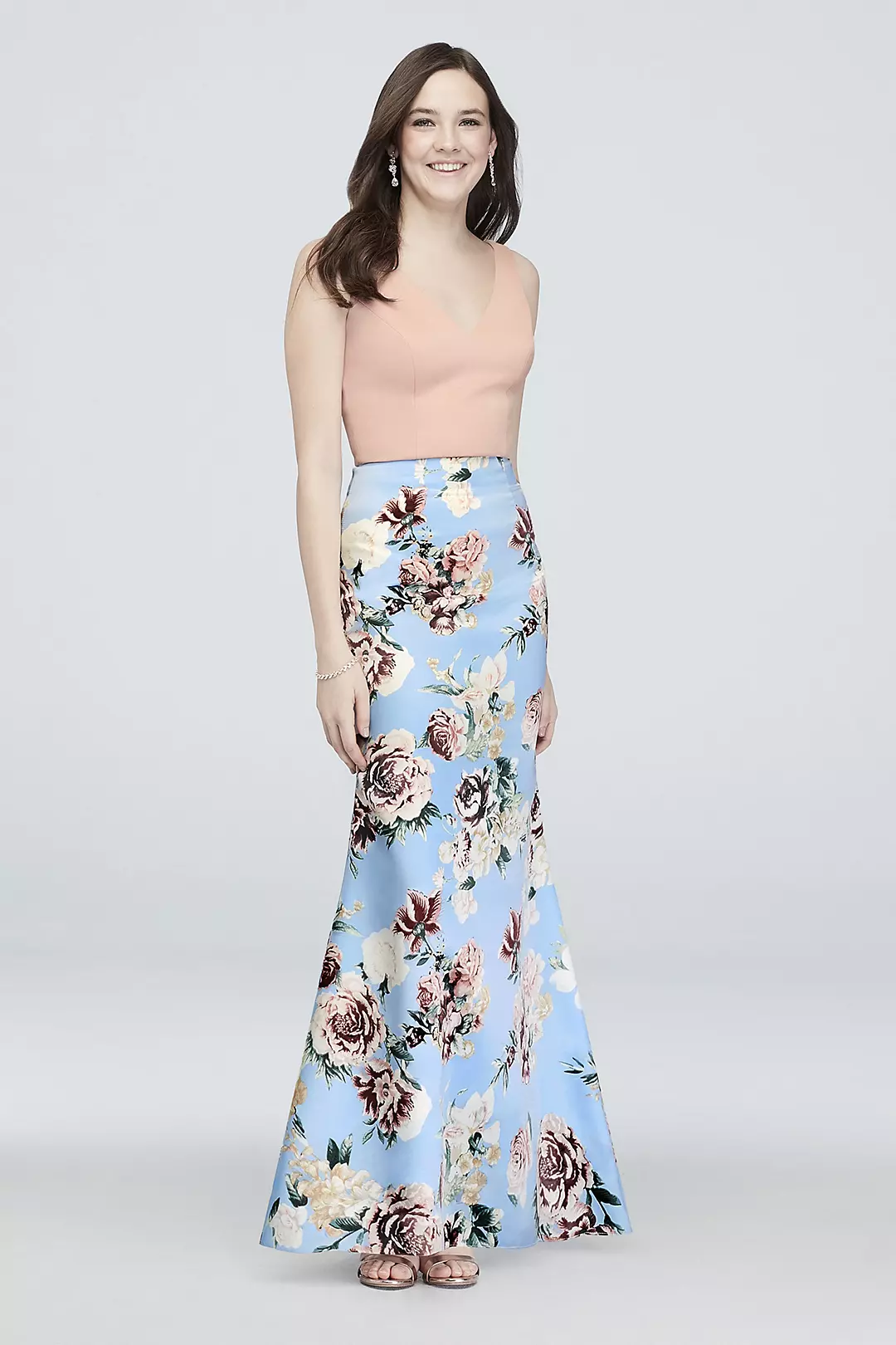 Crossing Crop Tank Two-Piece Floral Skirt Set Image
