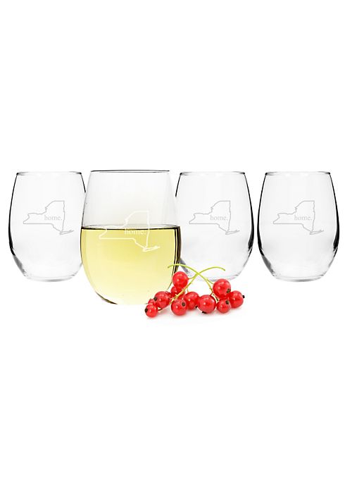 Home State Stemless Wine Glasses Set of 4 Image 1