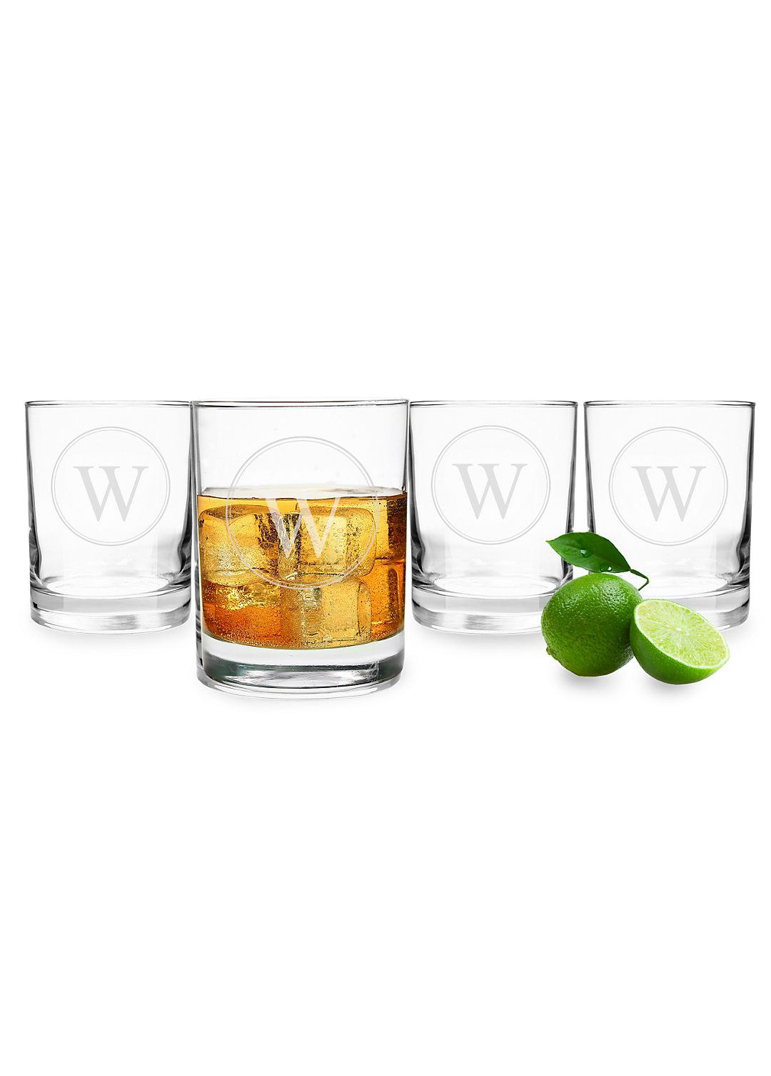 Personalized Circle Initial Drinking Glasses Set/4 Image 2