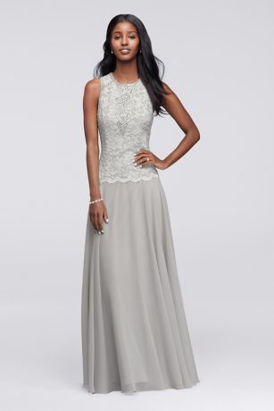 Sleeveless Long Dress with Coordinating Shawl | David's Bridal