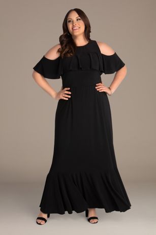 Plus size store cold shoulder dress