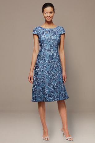 alex evenings a line rosette dress Alex Evenings A-line Rosette Dress