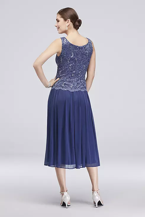Sequin Lace Tea-Length Dress and Matching Jacket Image 4