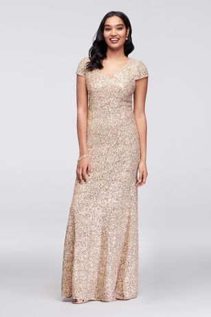 silver and gold mother of the bride dresses