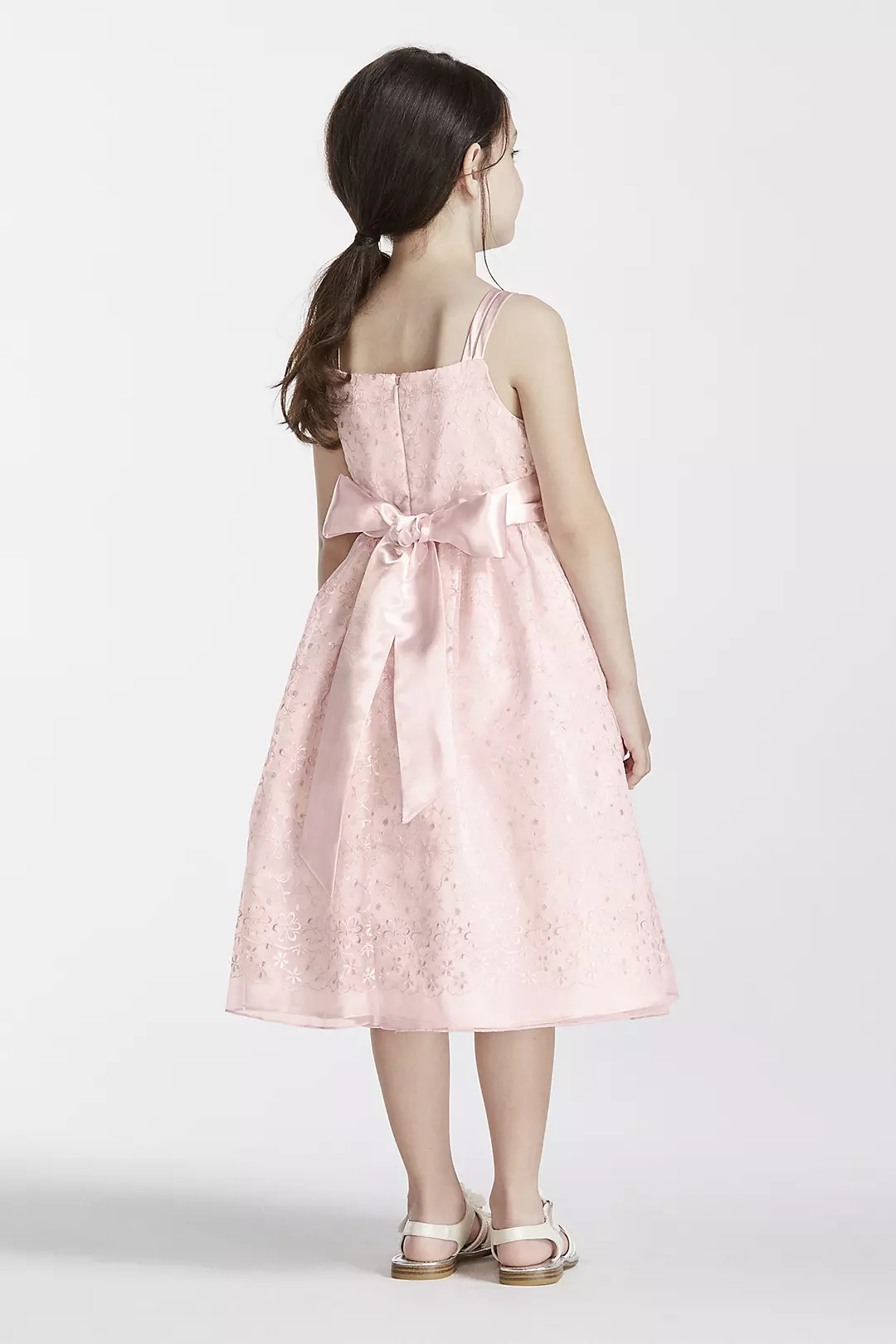Floral Organza Ball Gown with Sash Image 2