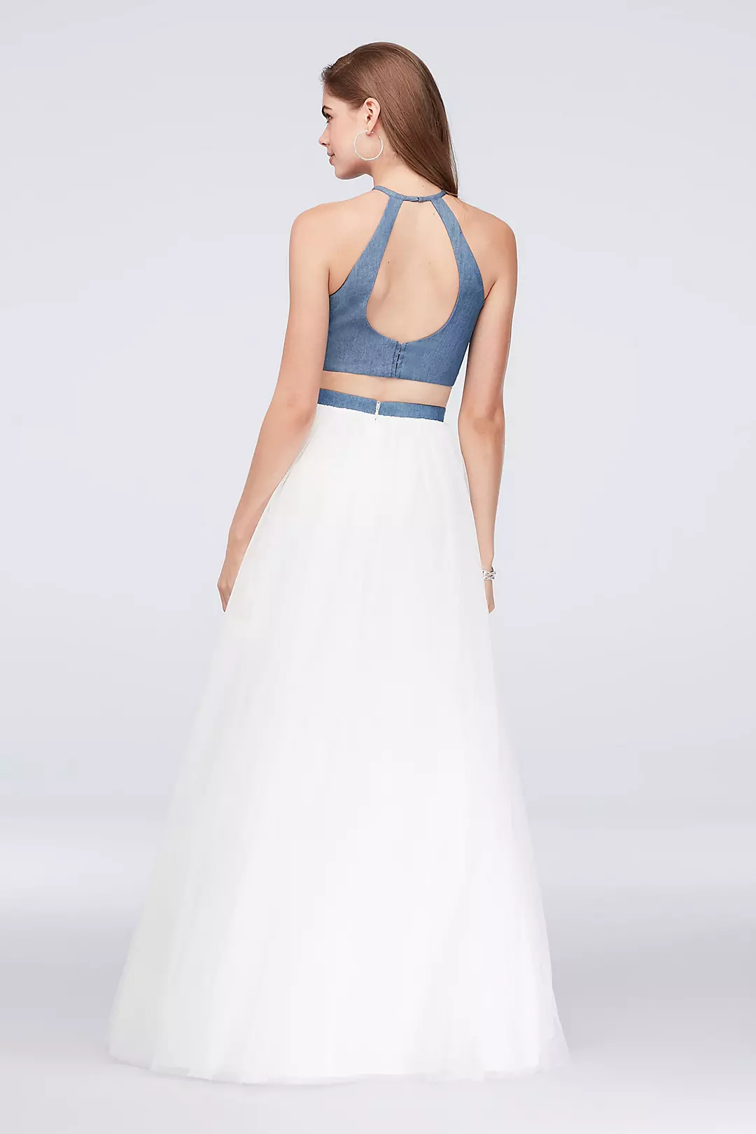 Beaded Denim and Tulle Two-Piece Dress  Image 2