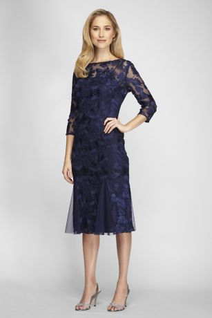 navy tea length dress