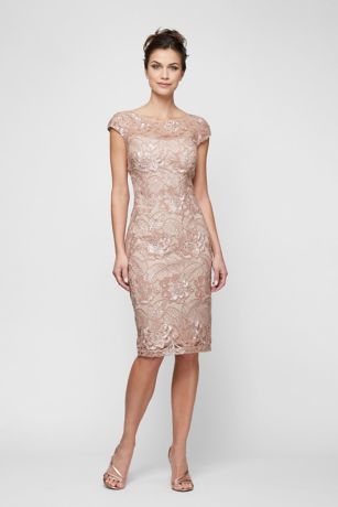 champagne knee length mother of the bride dresses