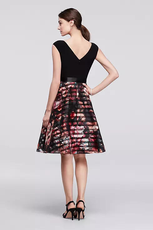 Short Dress with Floral Organza Skirt Image 2