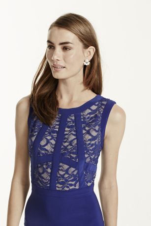 Sleeveless Lace Bodice Jersey Dress