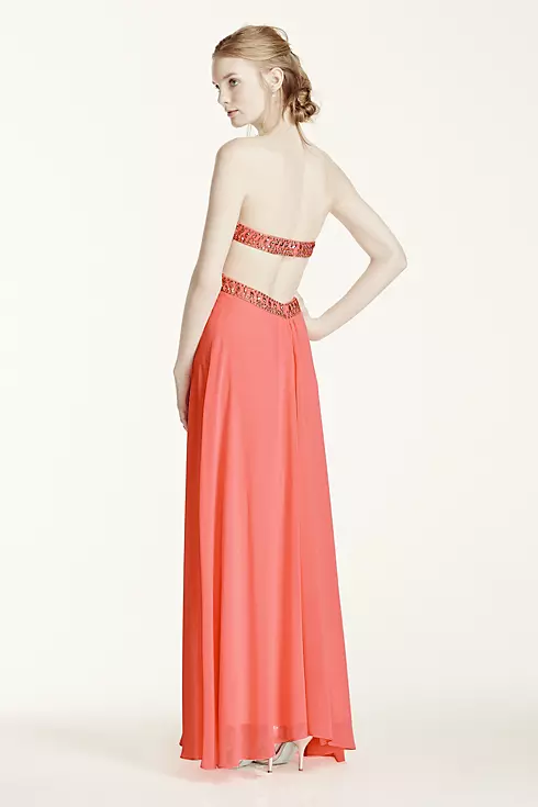 Strapless Ruched Bodice Open Back Dress Image 2