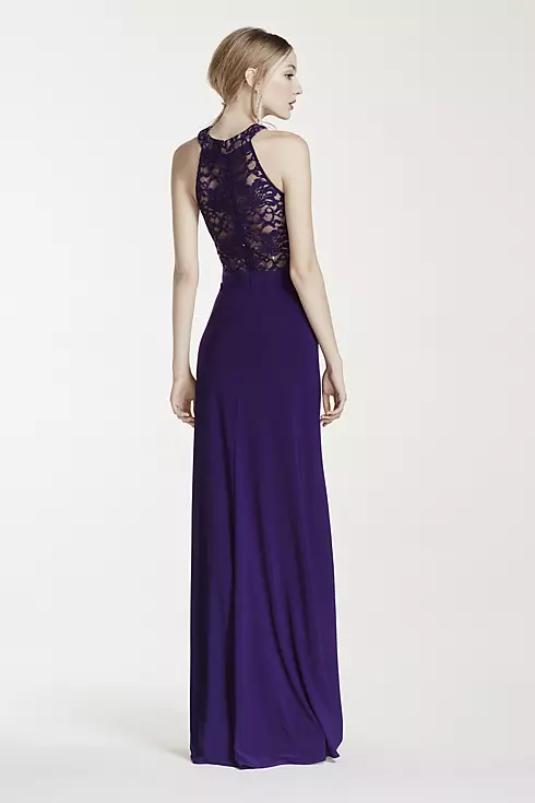 Illusion Sequin Lace Halter Prom Dress Image 2