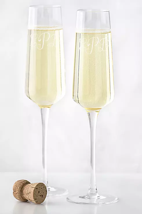 Personalized Monogram Champagne Estate Glasses Set Image 7