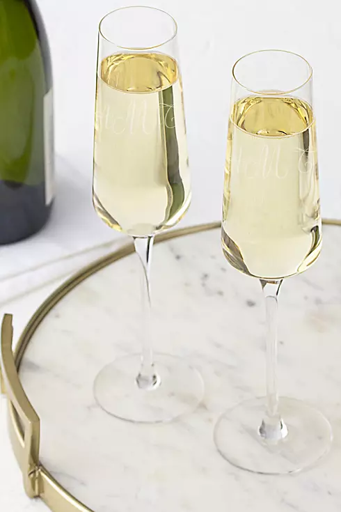 Personalized Monogram Champagne Estate Glasses Set Image 8