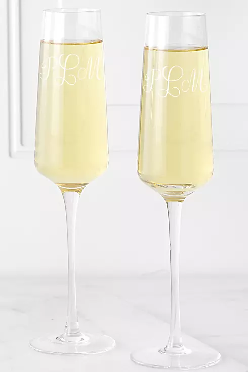 Personalized Monogram Champagne Estate Glasses Set Image 10